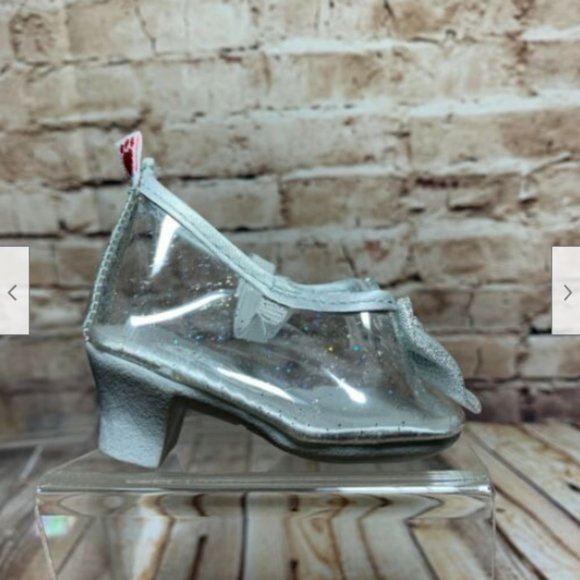 Build A Bear Workshop BABW Princess Heels Silver Clear Glitter Bow & Rhinestone - Picture 5 of 8